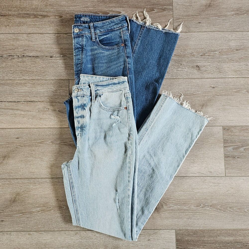 Lot of 2 Old Navy Jeans 4 Extra High Rise Kicker Boot Cut Button Fly Womens